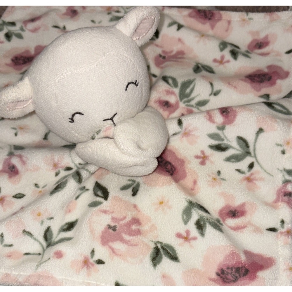 Modern Moments Gerber Ivory Sheep Lovey Security Baby Blanket Pink Floral Easter